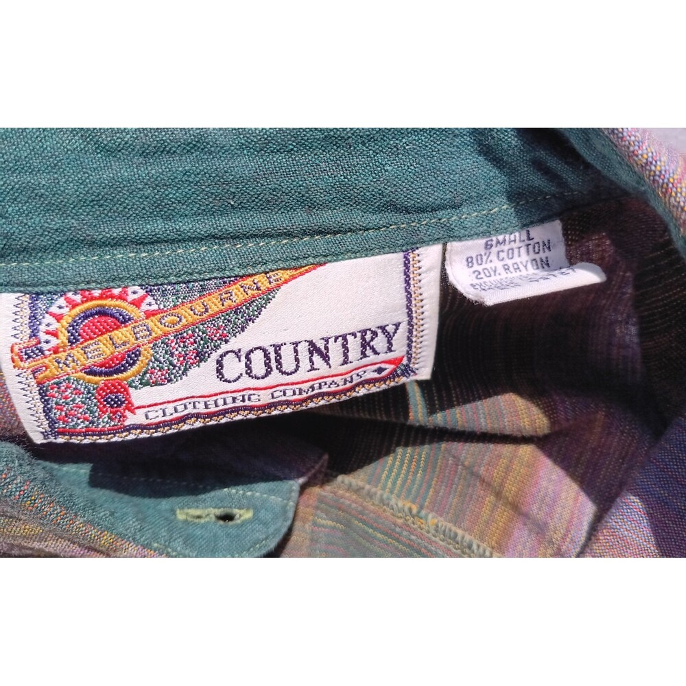 Melbourne Country Clothing Co Small VTG Multicolor Stripe Western Button Rodeo - Picture 3 of 6